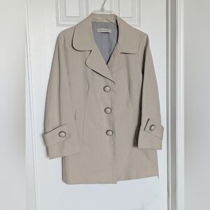 Gerard Darel Women's Peacoat Jacket with ¾ Length Sleeves & Snap Closure